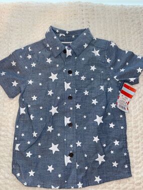 Target Navy Blue Star Button-Down Shirt